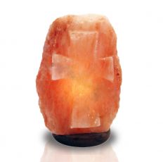 Himalayan Salt Lamp - Natural Cut - Small Carved Cross